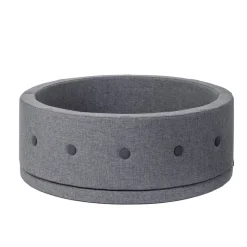 Børnesofa cirkel - mørkegrå/sortgrå knap