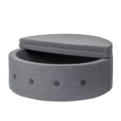 Børnesofa cirkel - mørkegrå/sortgrå knap