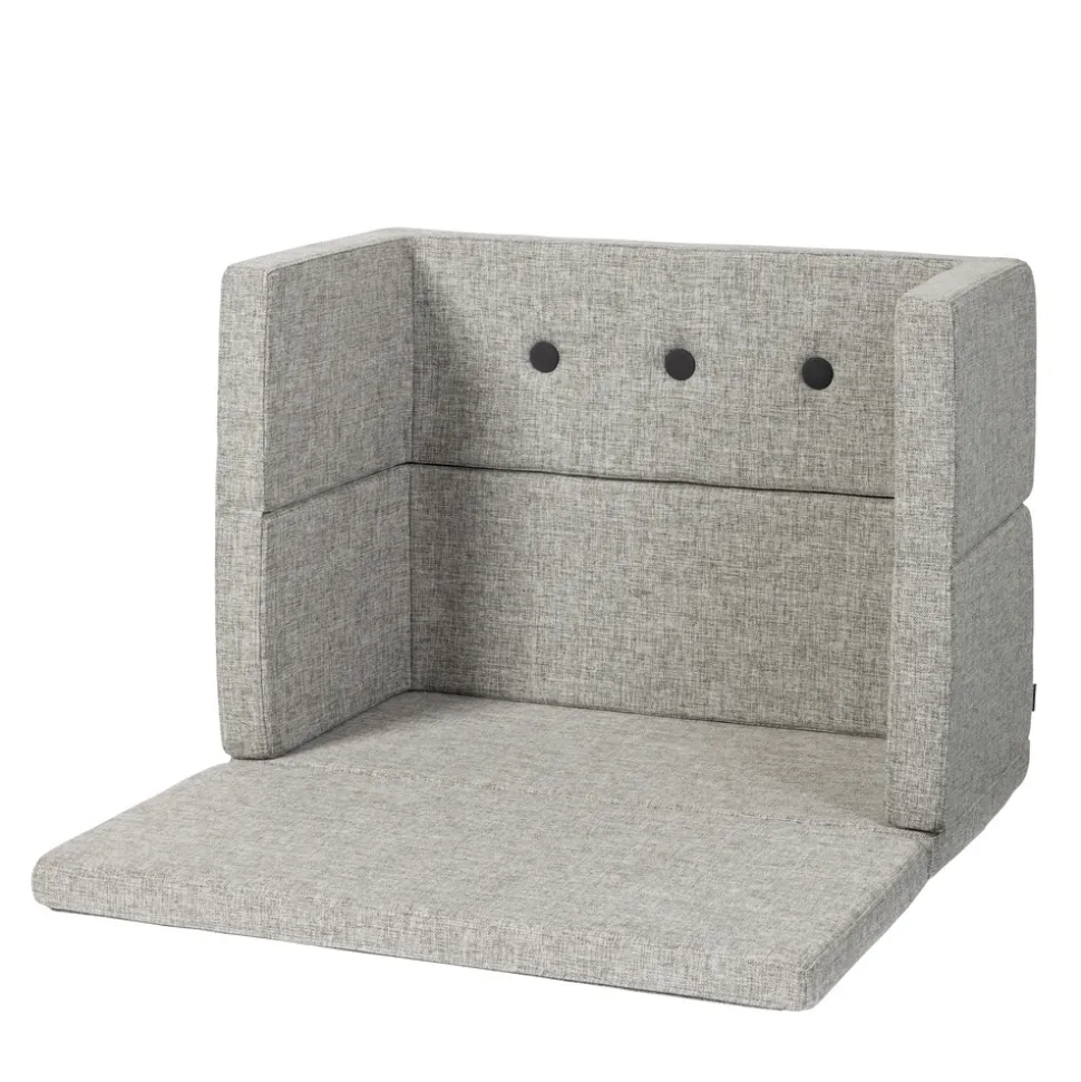Børnesofa, firkantet - lysegrå/mørkegrå knap