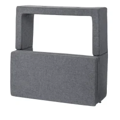 Børnesofa, firkantet - mørkegrå/sortgrå knap