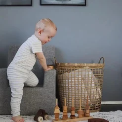 Børnestol XL - lysegrå/mørkegrå knap