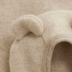 Cardigan m. Ører Uld Fleece - Camel Melange