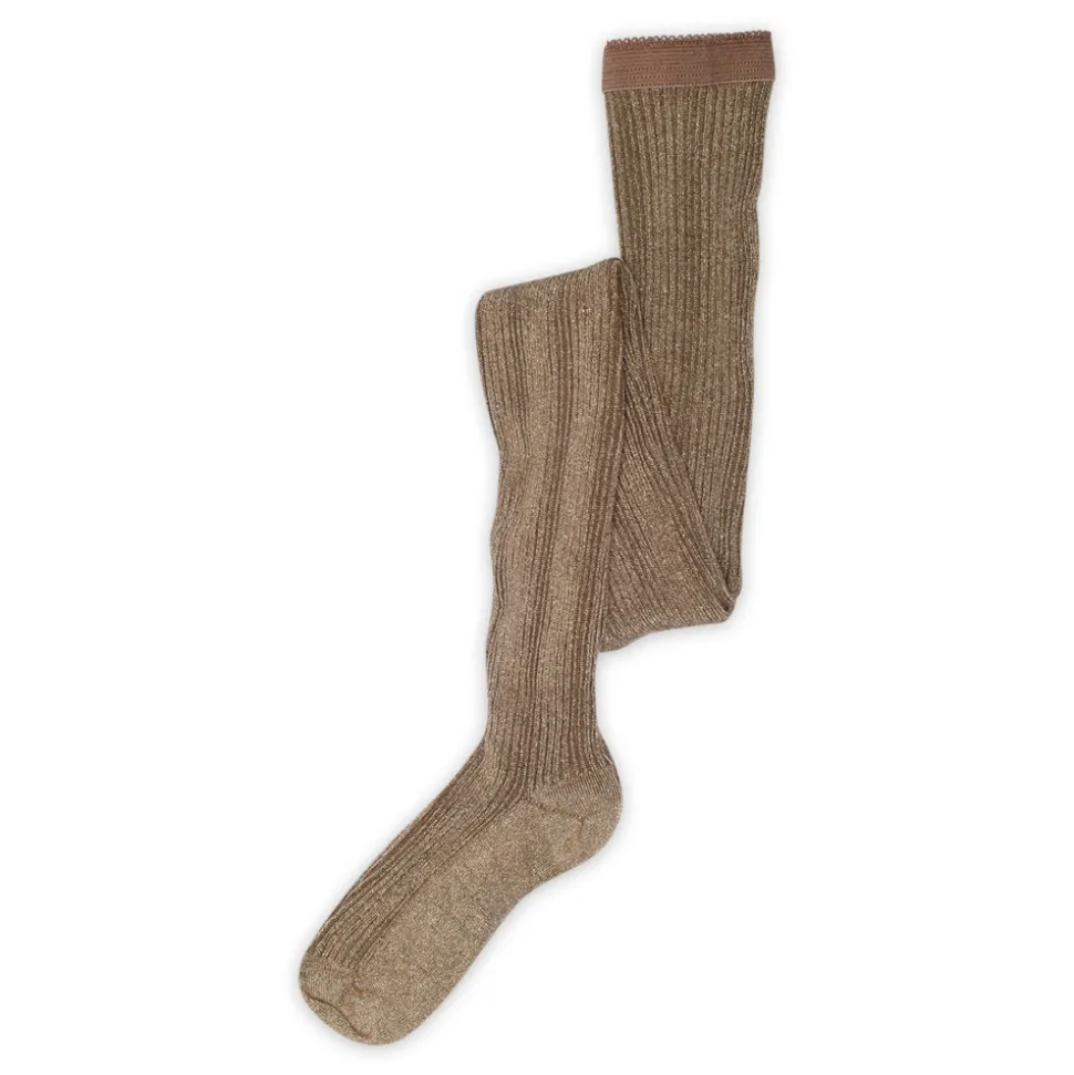 Celosia glitter strømpebukser - Brown sienna