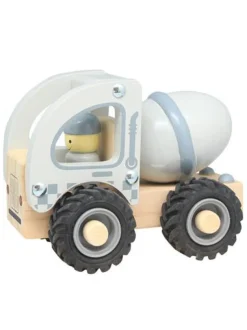 Cementbil i træ med gummihjul