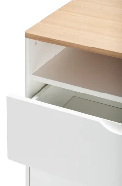 Curve puslekommode - hvid/eg