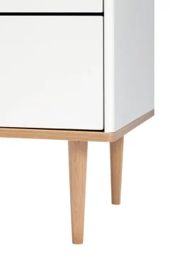 Curve puslekommode - hvid/eg