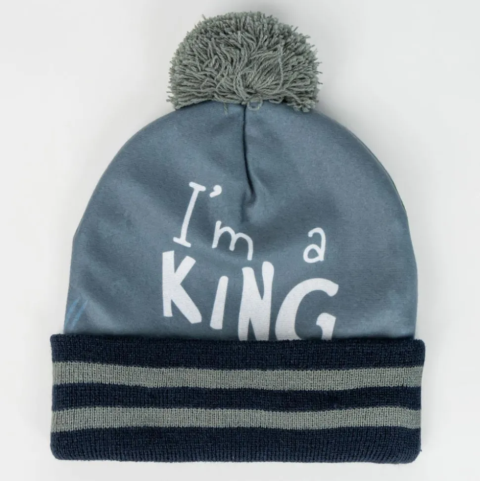 2-Delt Hue og vante sæt - Lion King - GRÅ/BLÅ