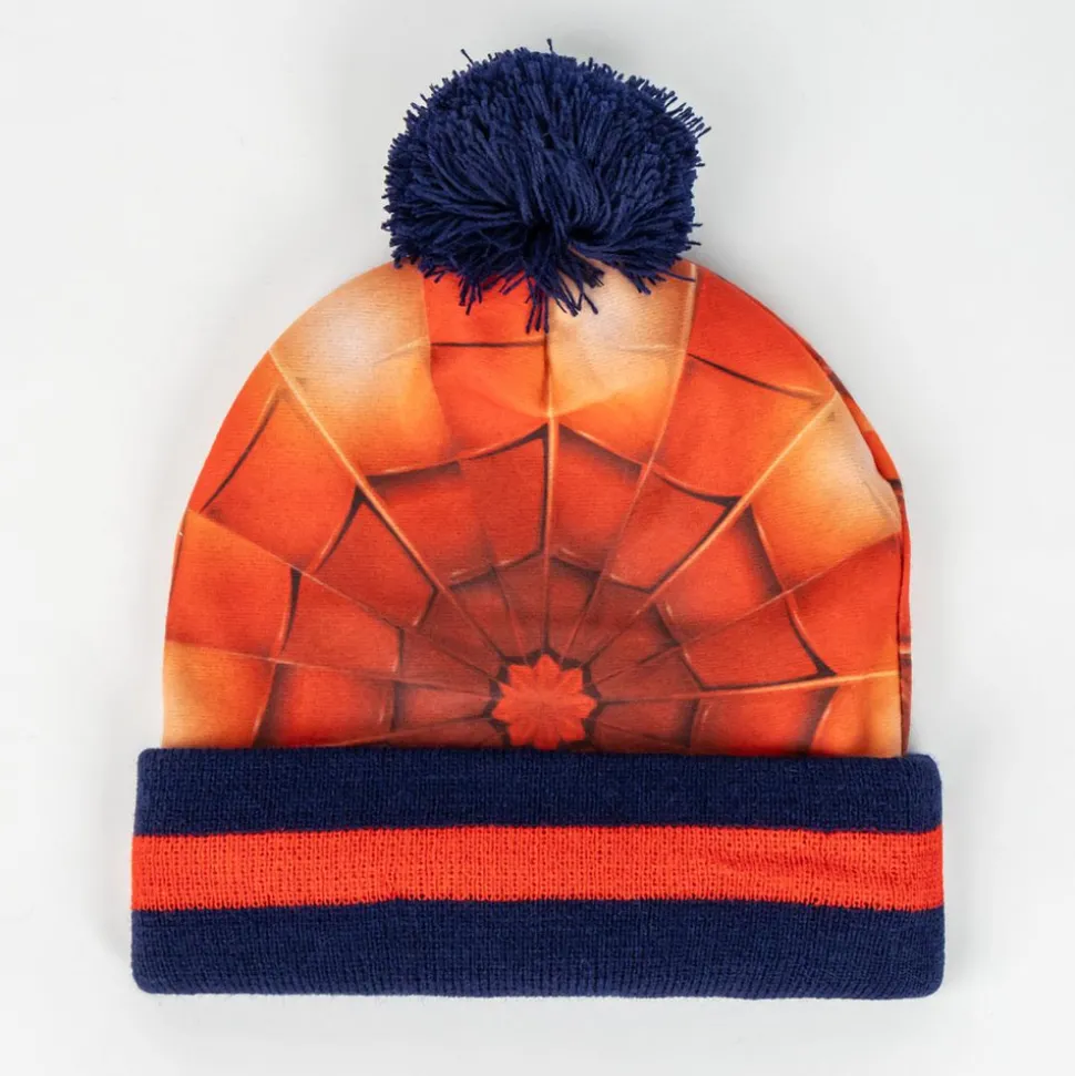 2-Delt Hue og vante sæt - Spiderman - RØD/BLÅ