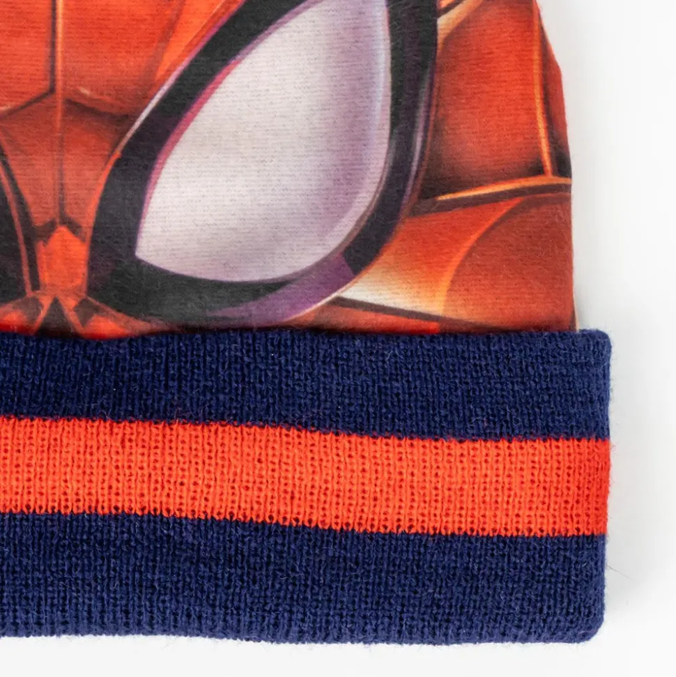 2-Delt Hue og vante sæt - Spiderman - RØD/BLÅ