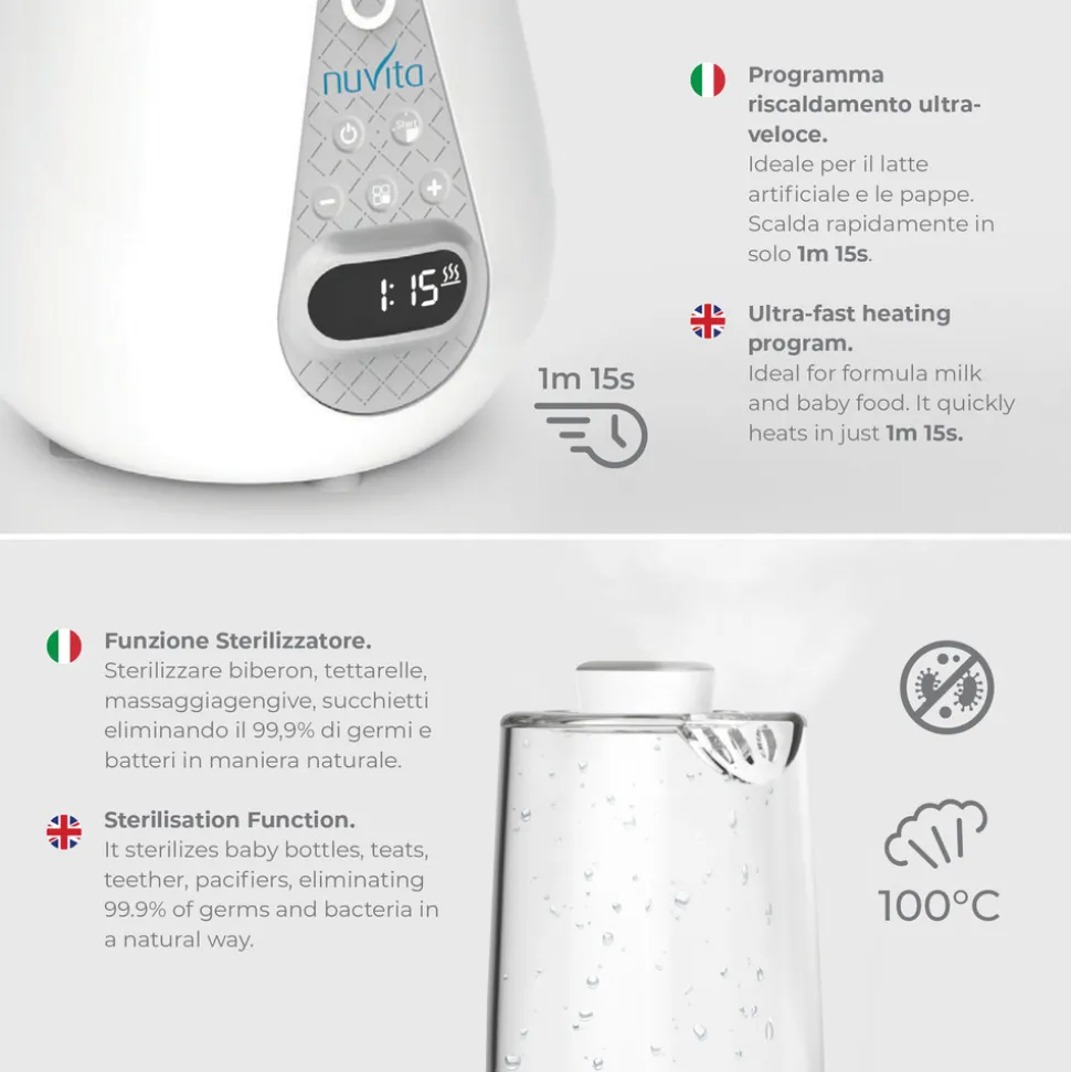 Digital flaskevarmer og sterilisator