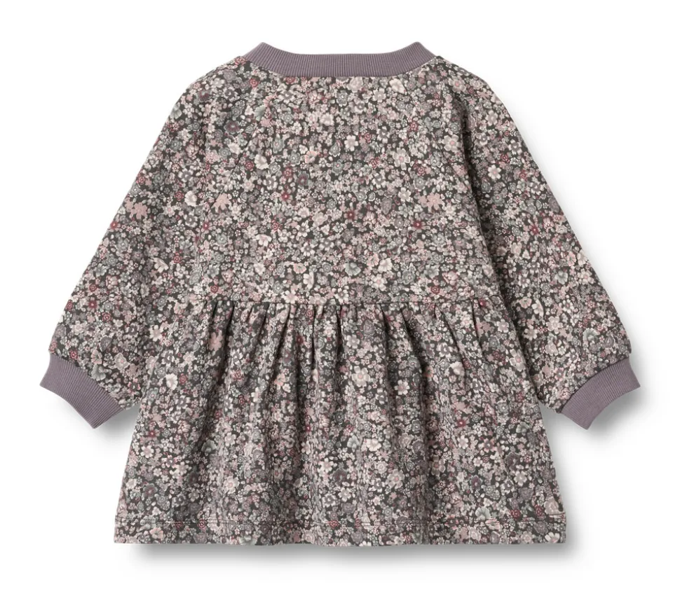 Dorthea Jersey Kjole - Purple stone flowers