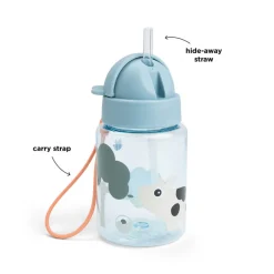 Drikkedunk m/sugerør Tiny farm Blå