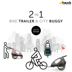 Dryk duo cykelanhænger - melange grey