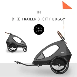 Dryk duo cykelanhænger - melange grey