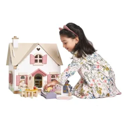 Dukkehus med møbler - Cottontail cottage