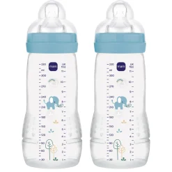 Easy Active Baby Bottle 330ml 2pk Blue