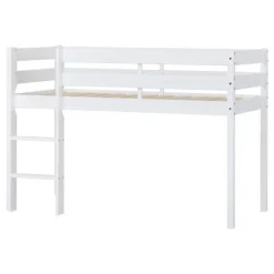 ECO Comfort halvhøj seng med madras 70x160 cm. - hvid