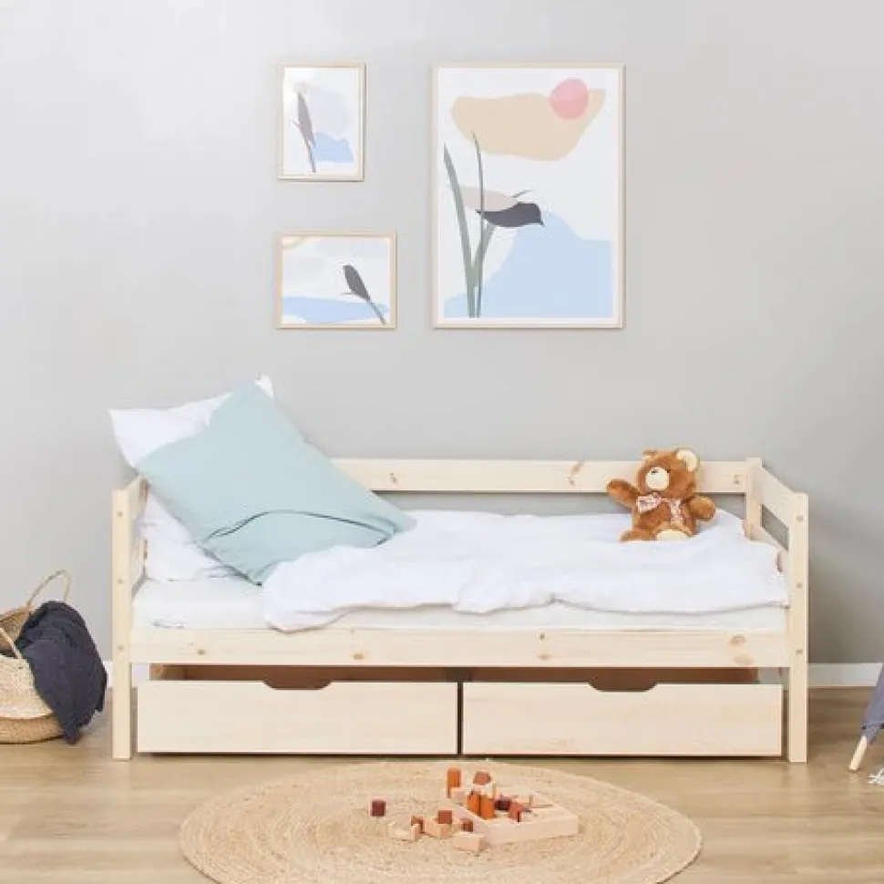 ECO Comfort Juniorseng natur, med sengehest og skuffesæt