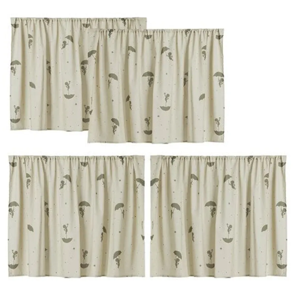 ECO Dream Halvhøj seng (delbar) hvid 90x200, med forhæng grøn