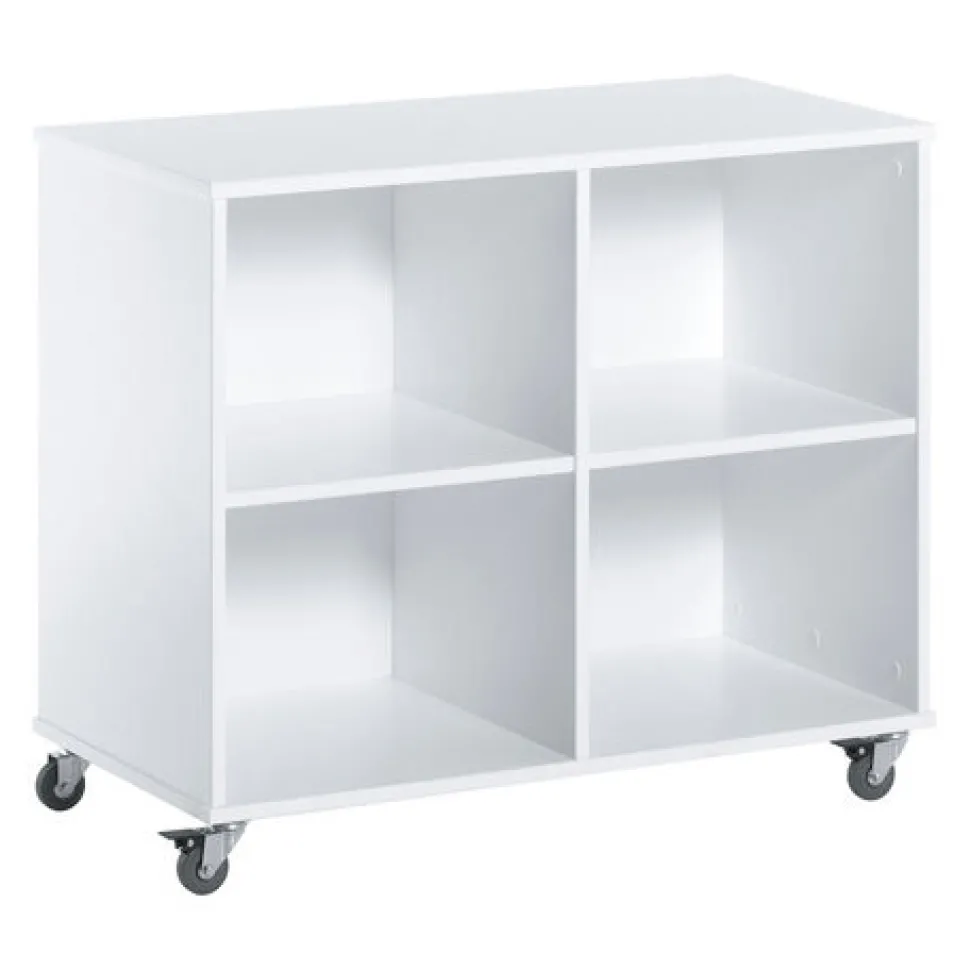 ECO Dream Halvhøj seng (delbar) hvid, med rumdeler og skrivebord