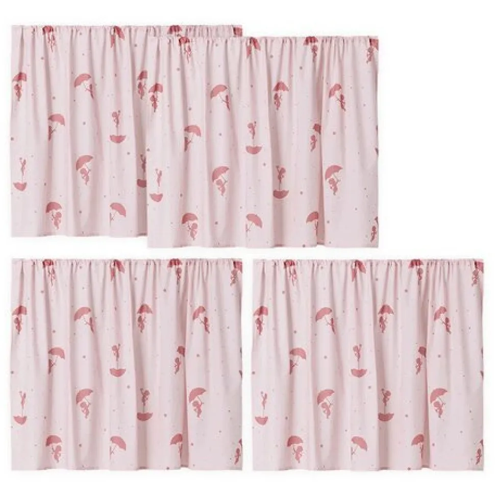 ECO Dream Halvhøj seng (delbar) hvid 70x160, med forhæng rød