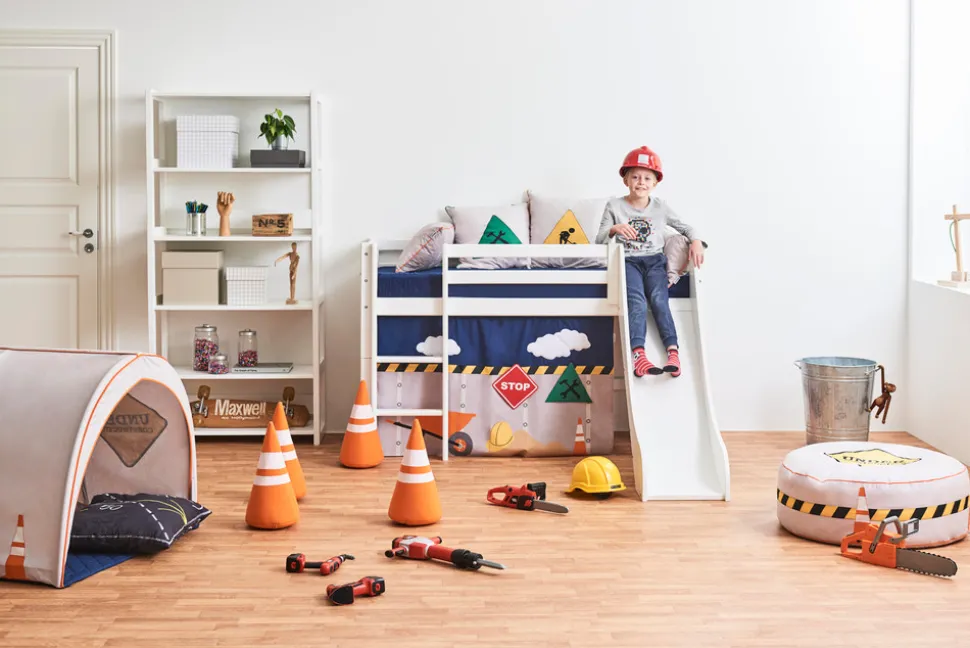 ECO Dream Halvhøj seng 70x160 cm. med Rutsjebane - hvid