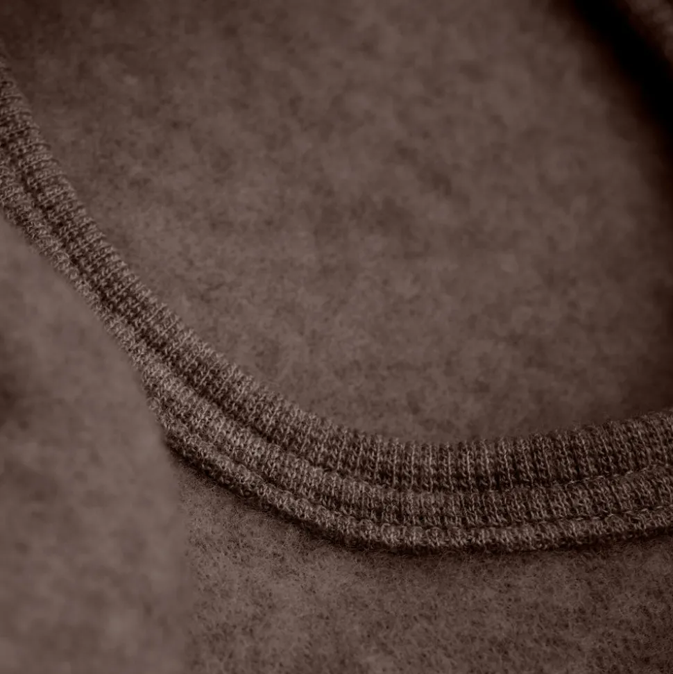 Elefanthue m. Ører Uld Fleece - Brown Melange