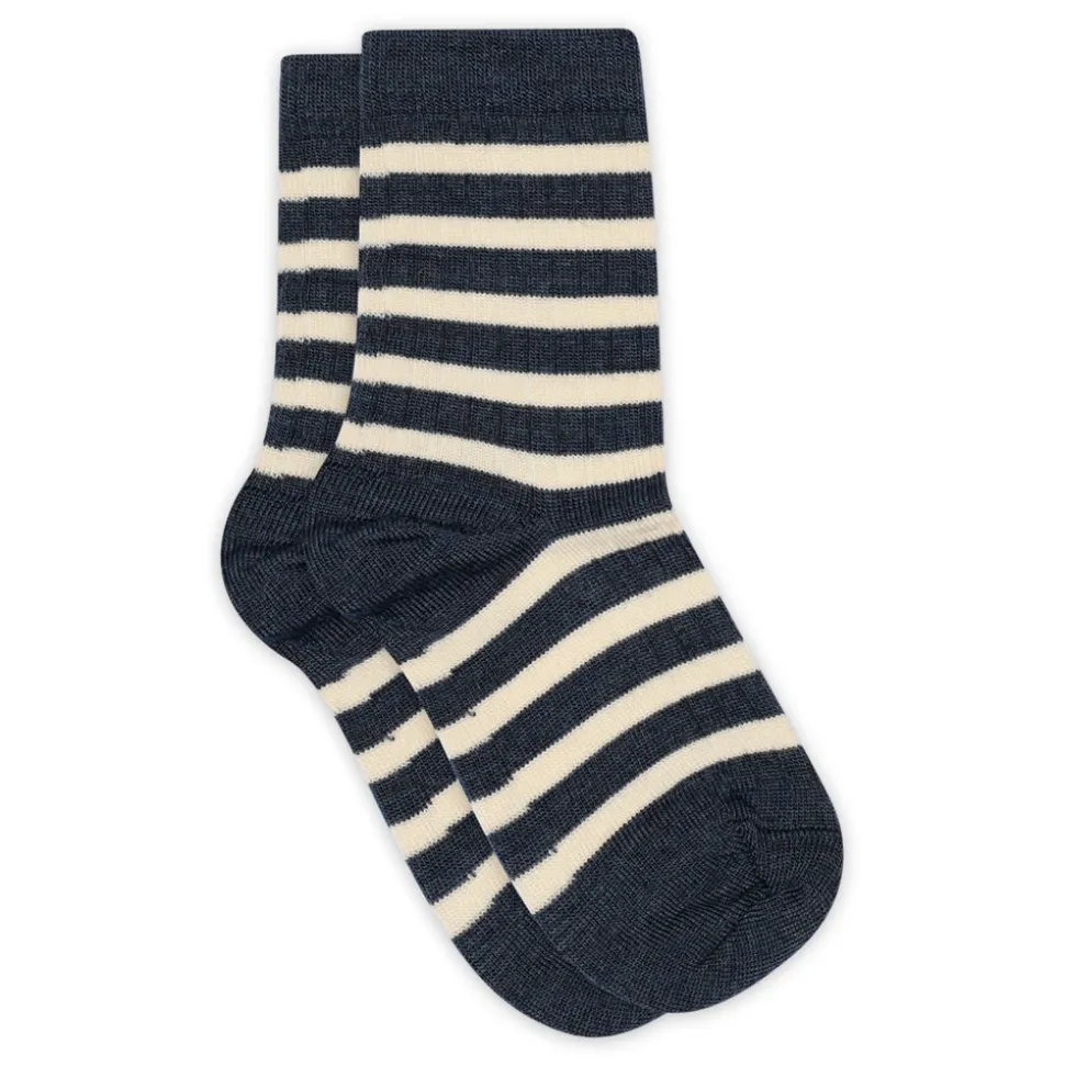 Elis strømpe - Dark Denim Melange