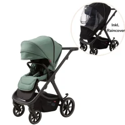 Evoke Klapvogn inkl. regnslag - grøn