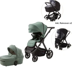 Evoke Kombivogn inkl. regnslag - grøn