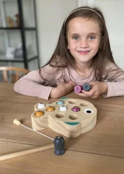 Fiskespil i træ m. magnet