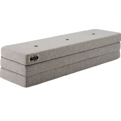 Foldemadras - 3 fold XL, lysegrå/mørkegrå knap