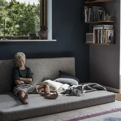 Foldemadras - 3 fold XL, lysegrå/mørkegrå knap