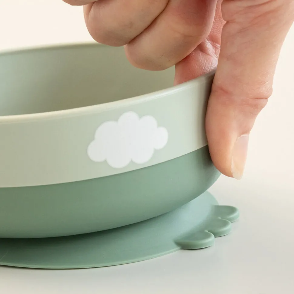 Foodie første spisesæt 3 dele - Happy clouds Grøn