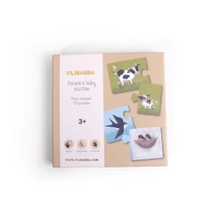 Forældre og barn puslespil - Bondegårdsdyr