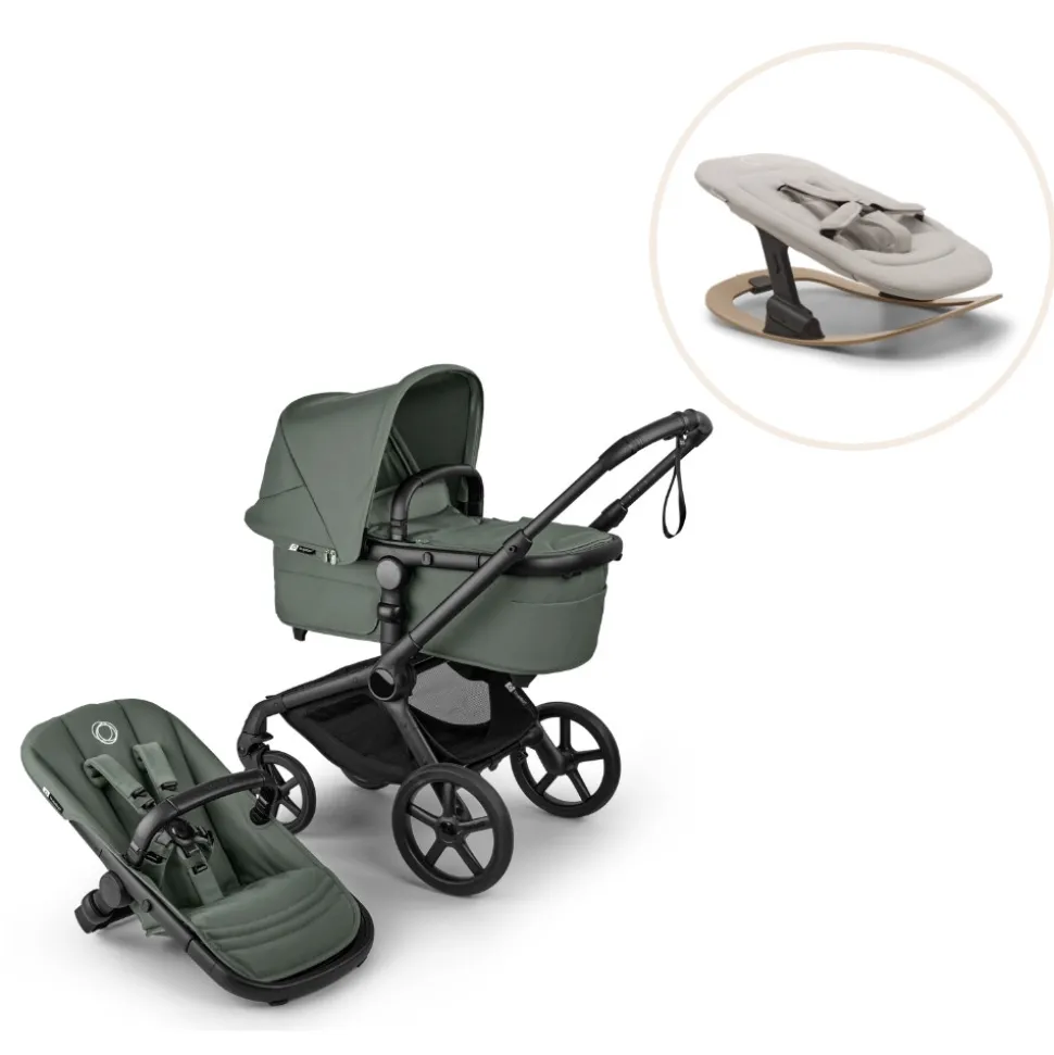 Fox 5 Renew complete inkl. Giraffe bouncer - forest green/polar white