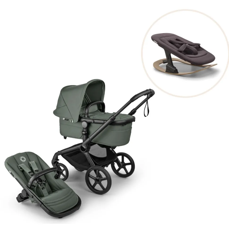 Fox 5 Renew complete inkl. Giraffe bouncer - forest green/tornado grey