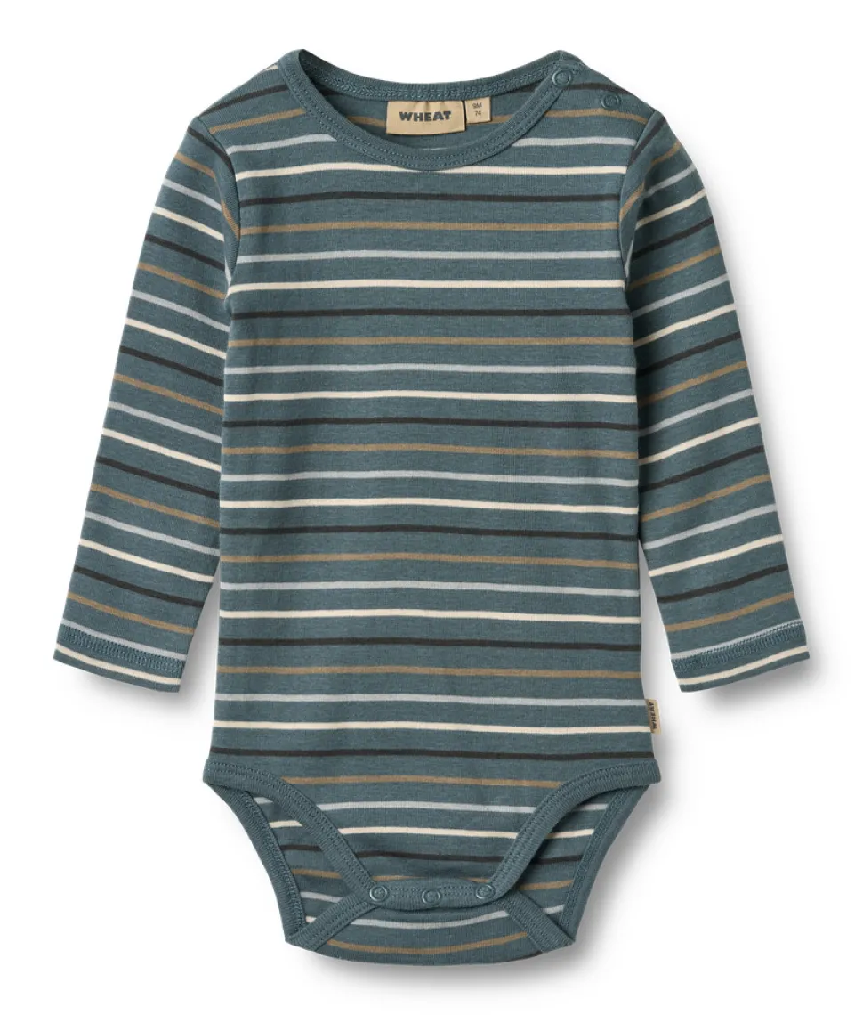 Freddie Body Langærmet - Blue multi stripe