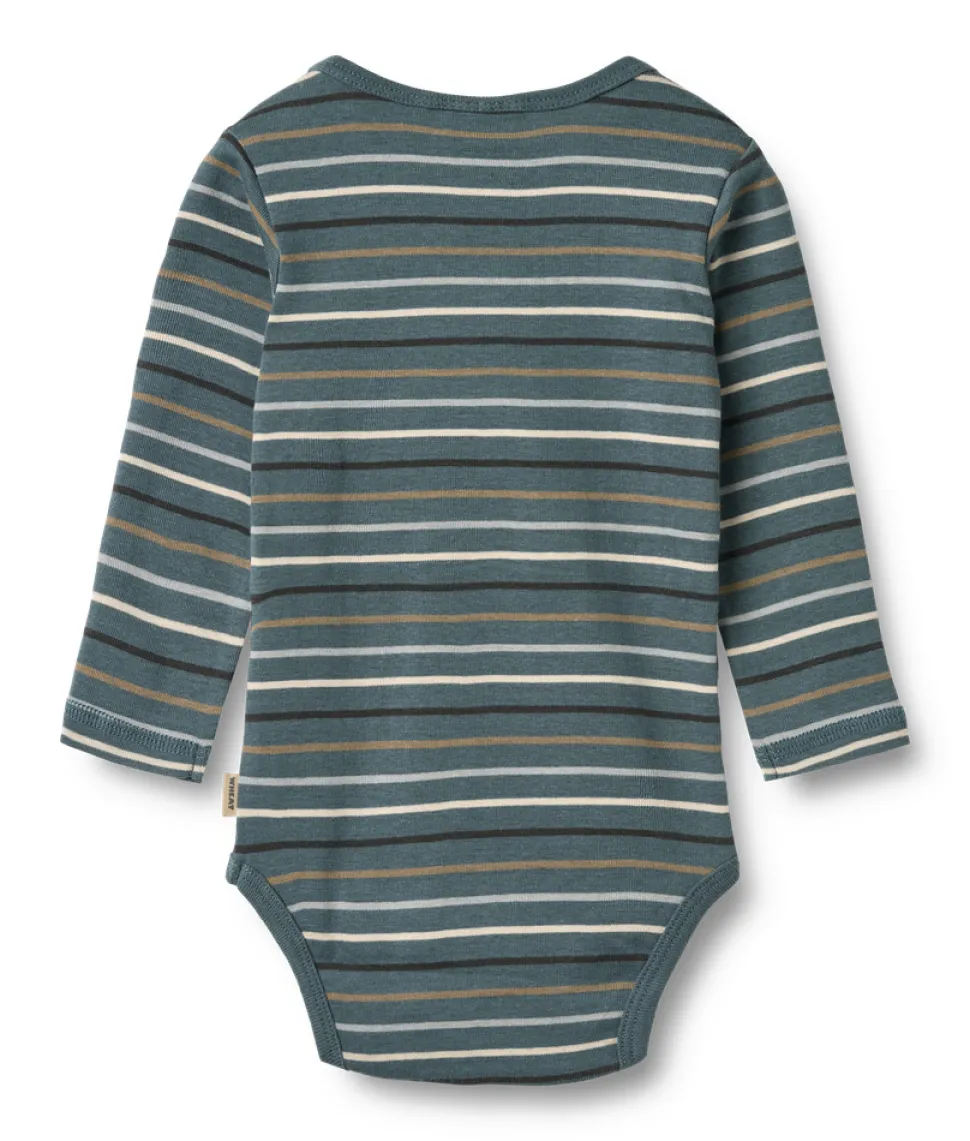 Freddie Body Langærmet - Blue multi stripe