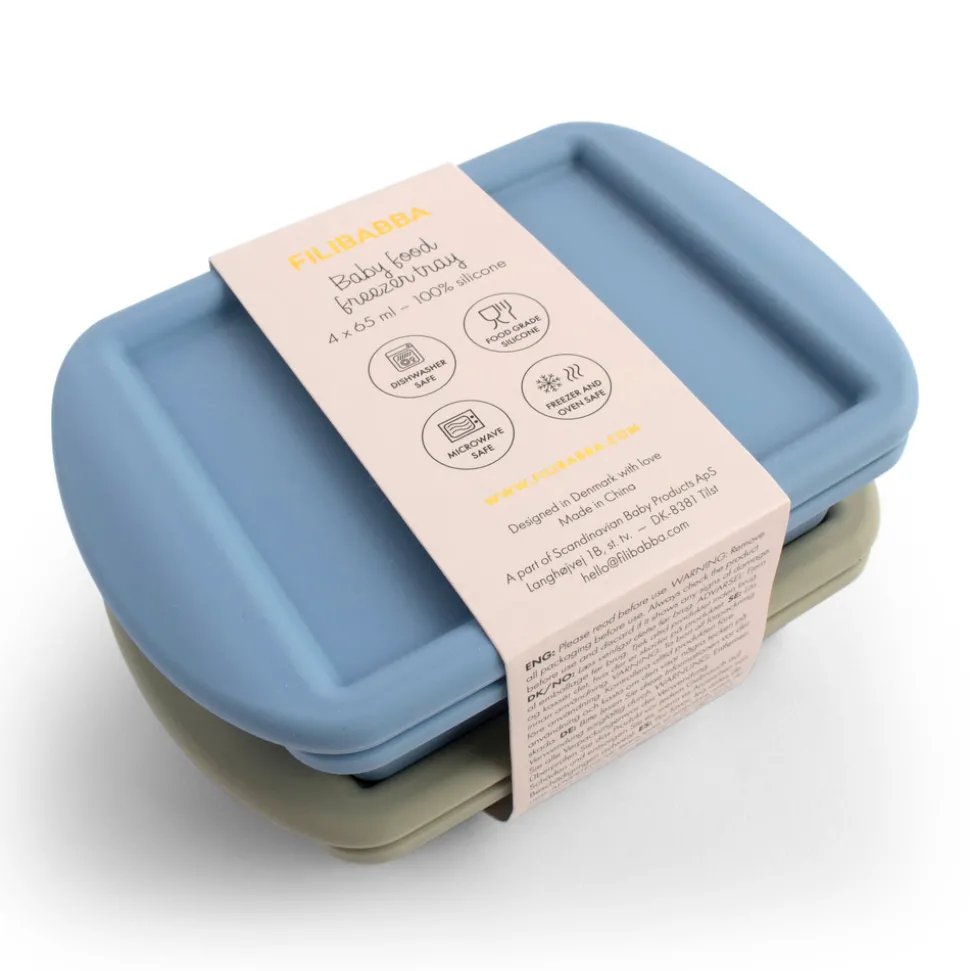 Frysebakke til babymad 4x65 ml - 2-pak - Ocean Mix