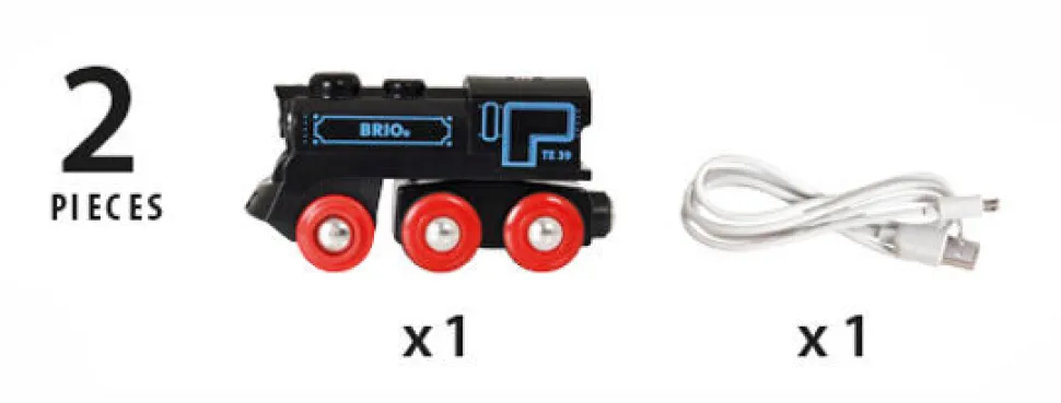 Genopladeligt lokomotiv m/mini USB-kabel