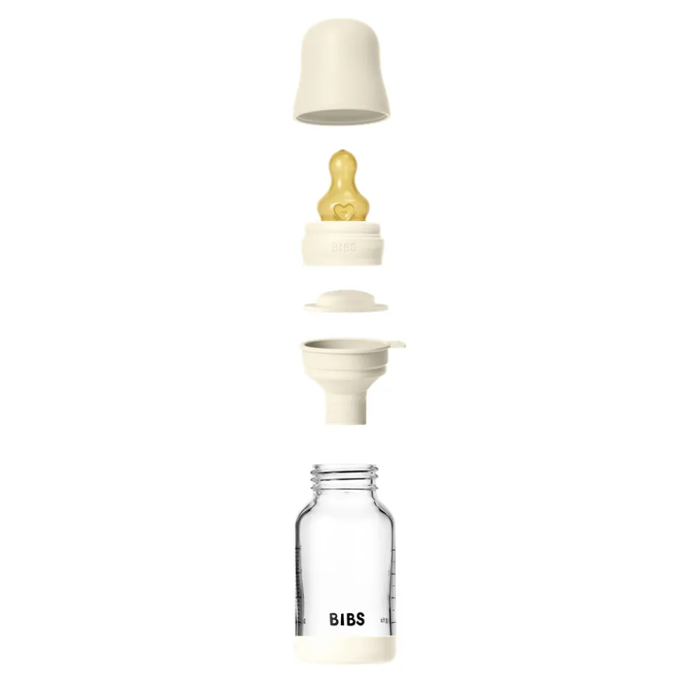 Glass baby bottle latex 120 ml ivory