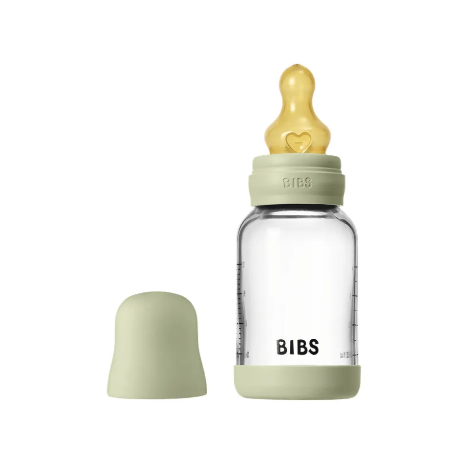 Glass baby bottle latex 120 ml sage