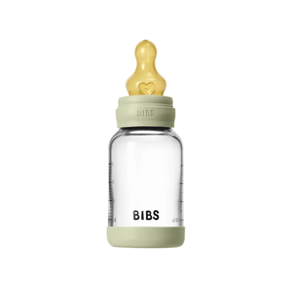 Glass baby bottle latex 120 ml sage