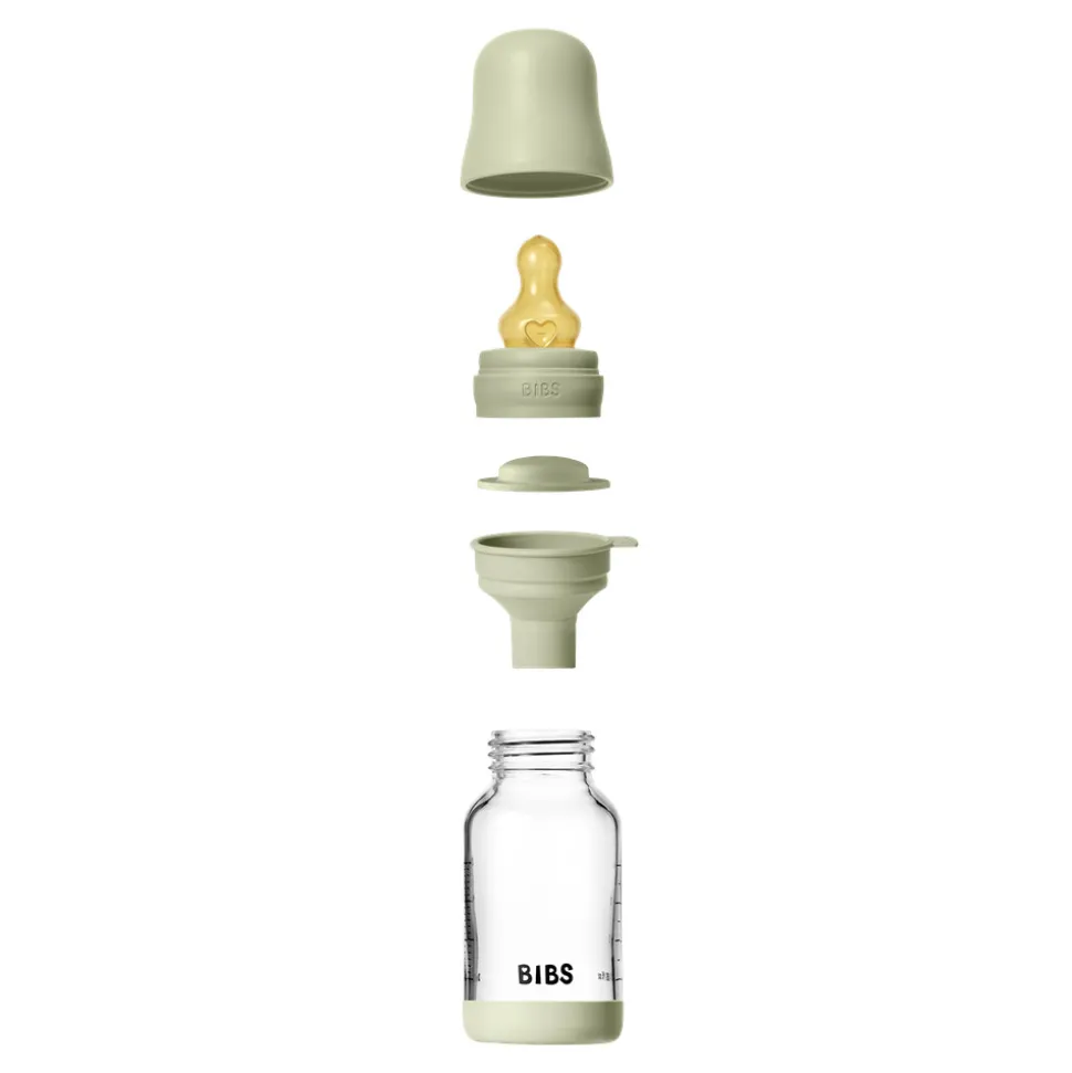 Glass baby bottle latex 120 ml sage