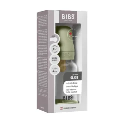 Glass baby bottle latex 120 ml sage