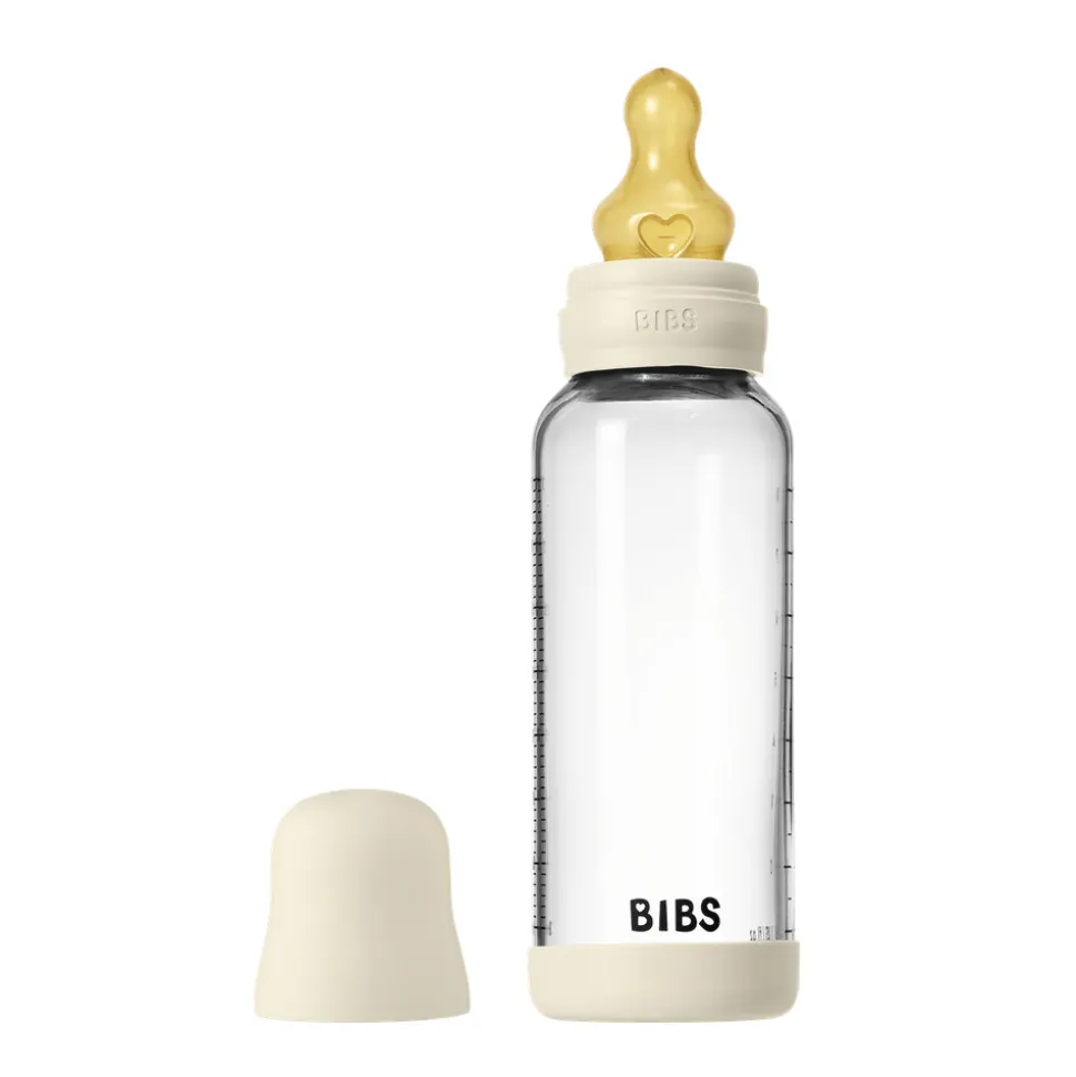 Glass baby bottle latex 240 ml ivory
