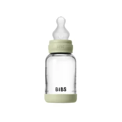 Glass baby bottle silicone 120 ml sage