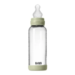 Glass baby bottle silicone 240 ml sage