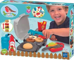 Grå grill m/burger tilbehør